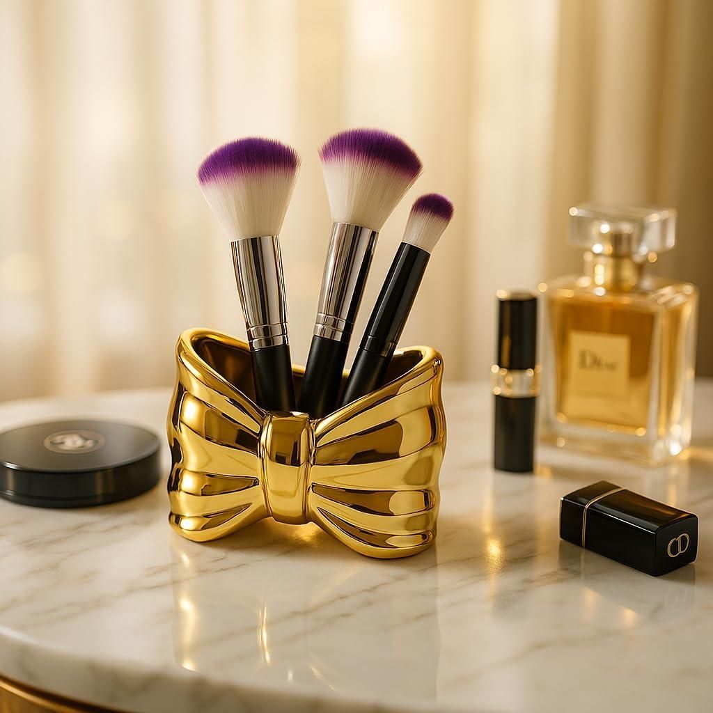 Elegant Bow Shaped Organizer for Makeup Accessories
